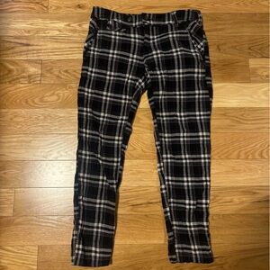Plaid Free People Pants in Black and White